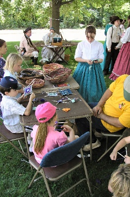Photo of children participating in  the Hands-On History program.