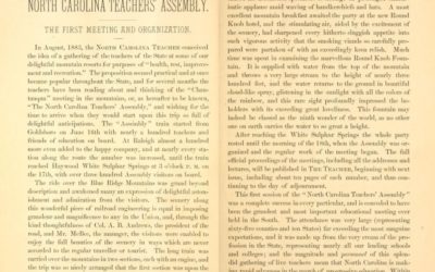 June 18, 1884 – NC Teacher’s Assembly Convenes in Waynesville