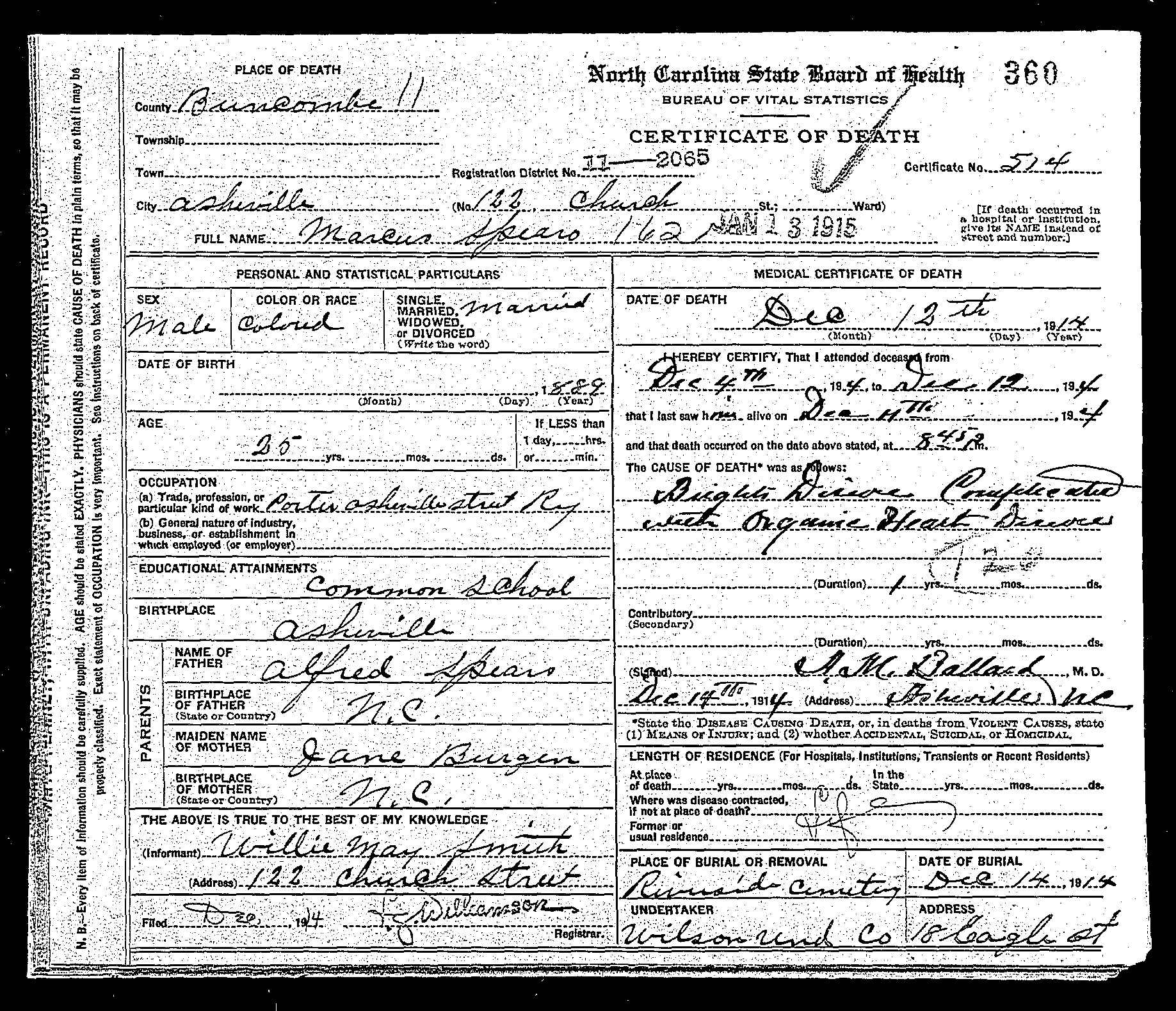 1914 Marcus spears