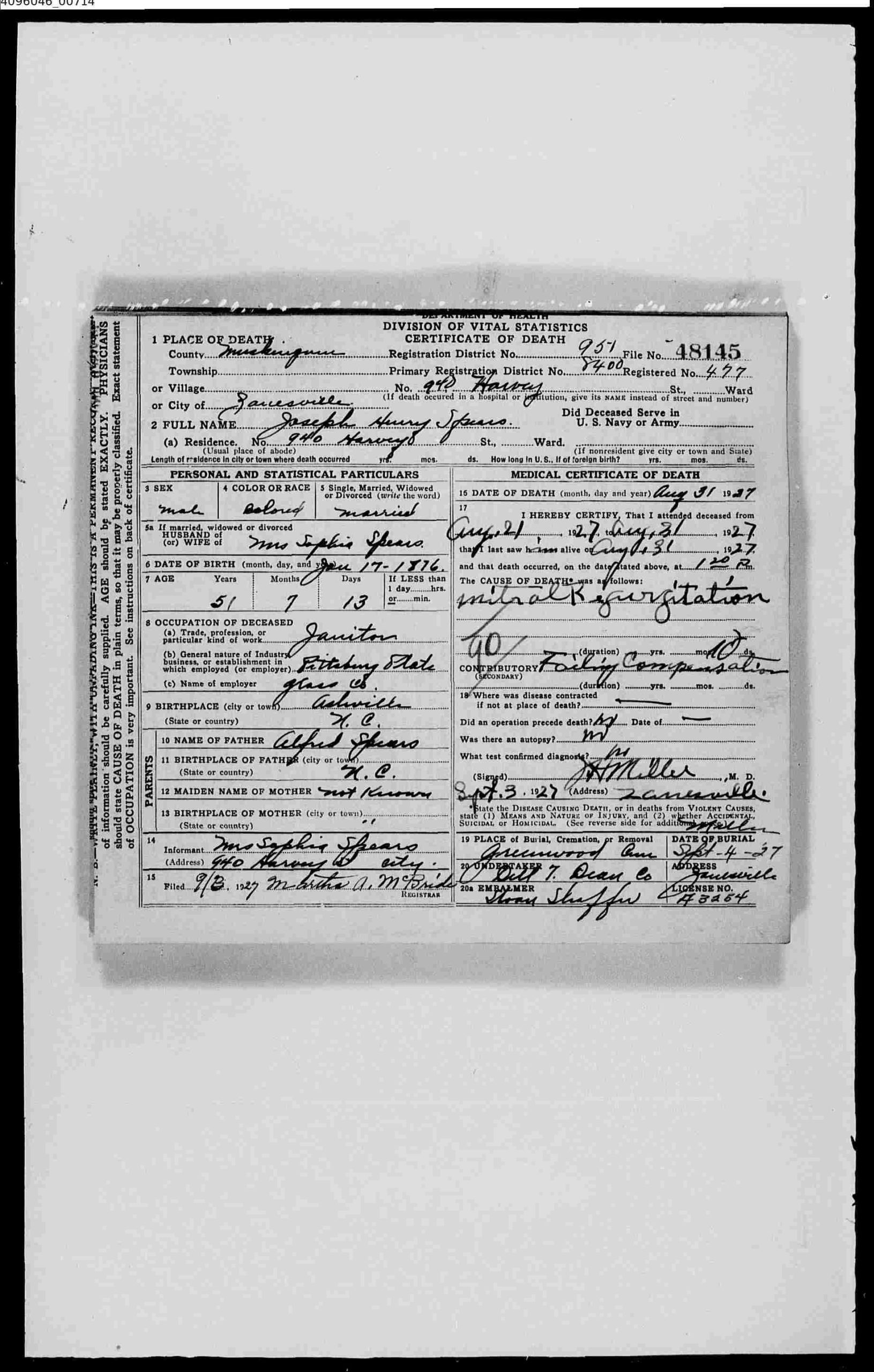 1927 joseph henry spears
