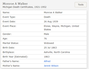 1939_Monroe Walker Death