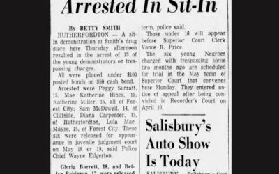 May 11, 1961 – Sit-in Protest in Rutherfordton