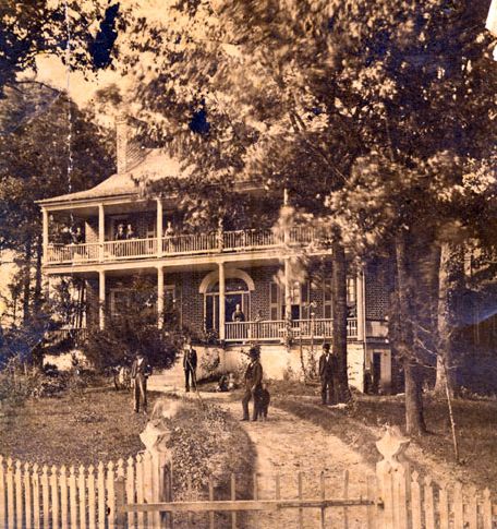 Maggie McD. from Uncle William Jan, 1875 Printed label on reverse for Rufus Morgan, Asheville photographer Residence of W.W. McDowell crop