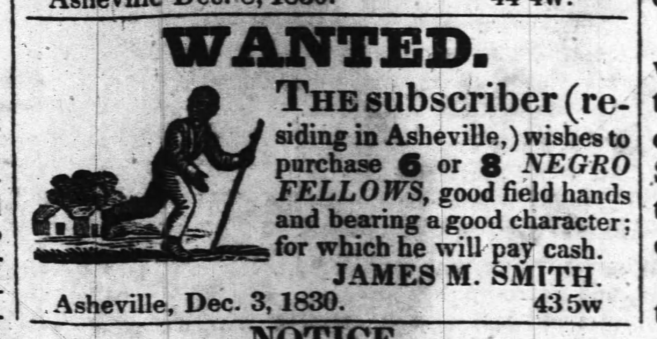 North_Carolina_Spectator_and_Western_Advertiser_Fri__Dec_31__1830_Wanted Slaves